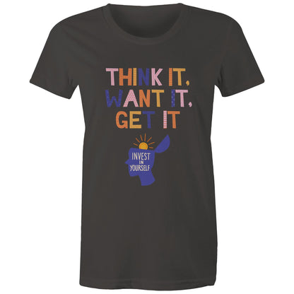 INVEST IN YOURSELF - AS Colour - Women's Maple Tee - Downscale & Healthcare from Anywhere Online Shop