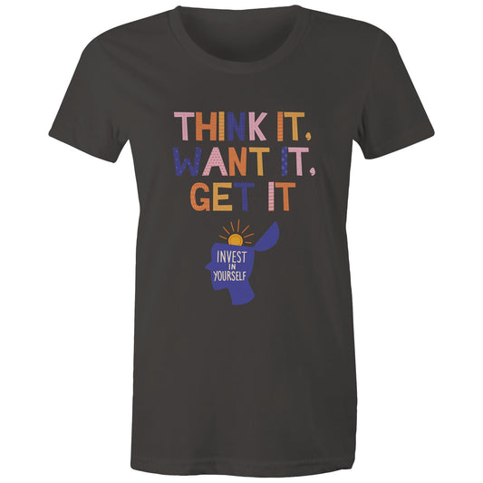 INVEST IN YOURSELF - AS Colour - Women's Maple Tee - Downscale & Healthcare from Anywhere Online Shop