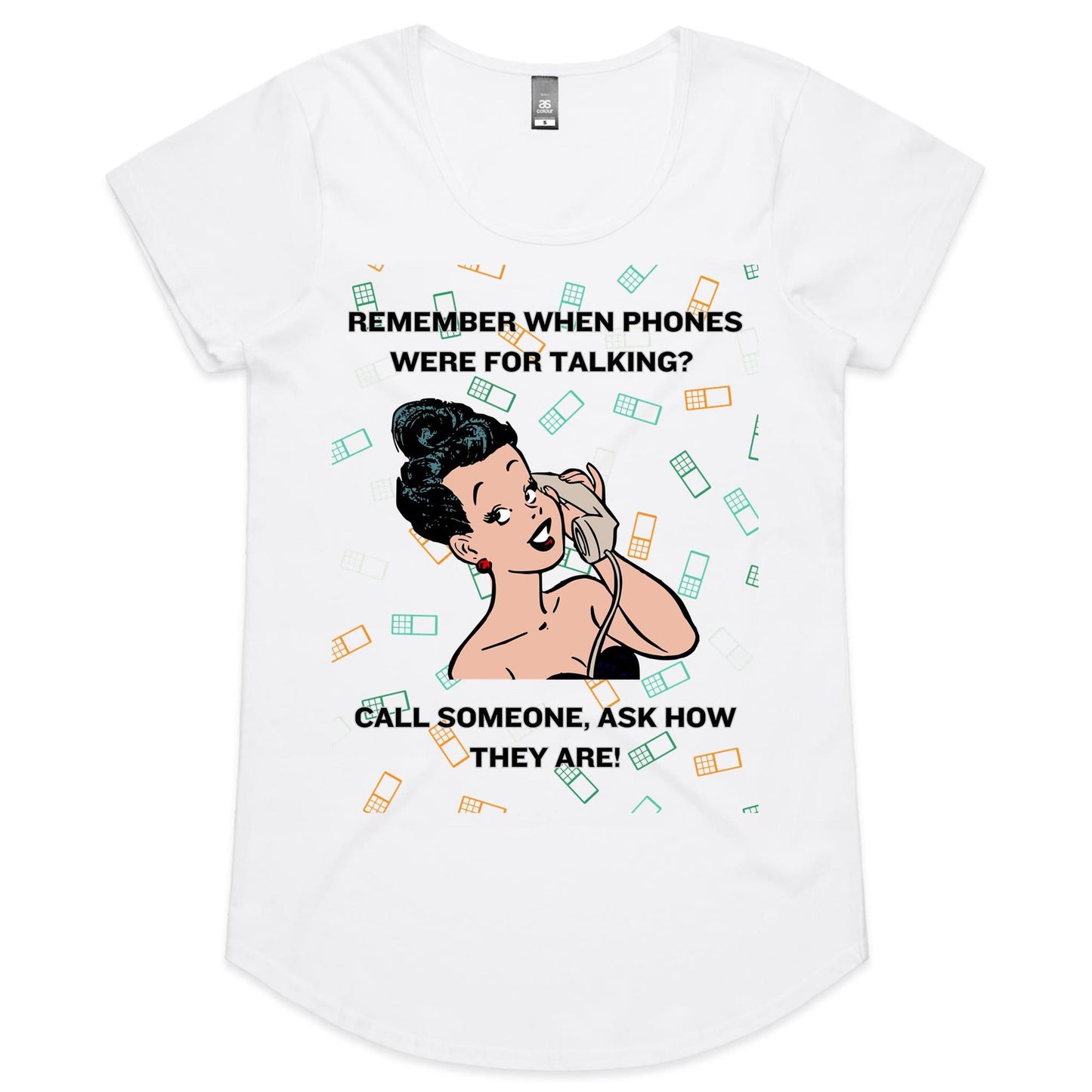CALL SOMEONE - AS Colour Mali - Womens Scoop Neck T-Shirt - Downscale & Healthcare from Anywhere Online Shop