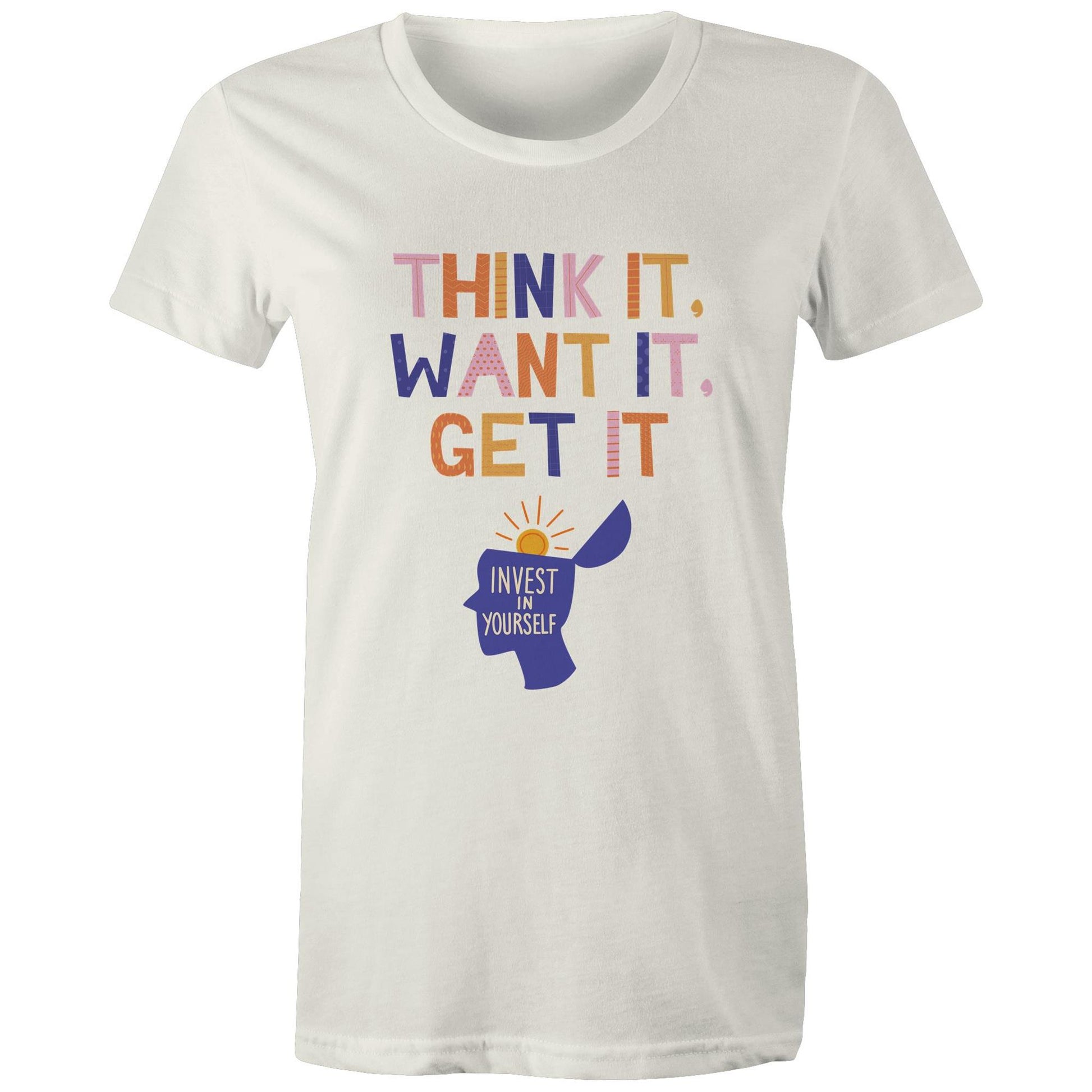 INVEST IN YOURSELF - AS Colour - Women's Maple Tee - Downscale & Healthcare from Anywhere Online Shop