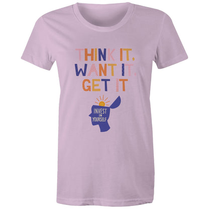 INVEST IN YOURSELF - AS Colour - Women's Maple Tee - Downscale & Healthcare from Anywhere Online Shop