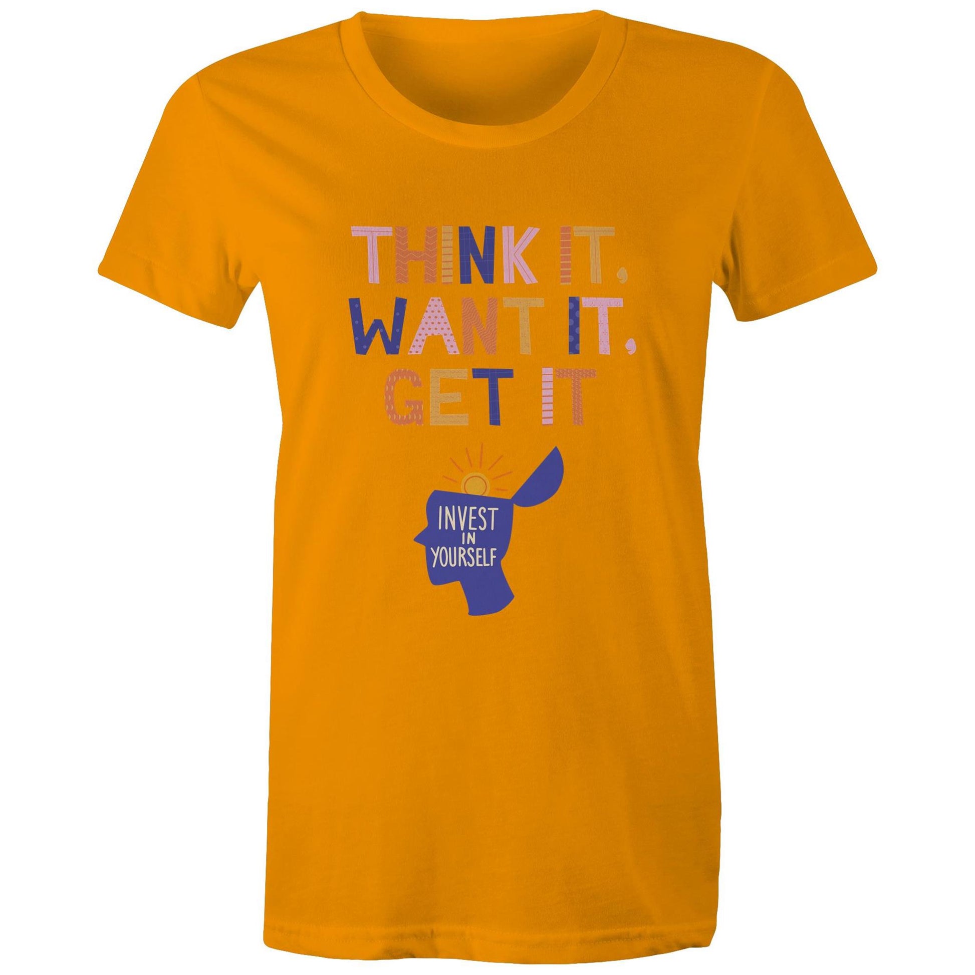 INVEST IN YOURSELF - AS Colour - Women's Maple Tee - Downscale & Healthcare from Anywhere Online Shop