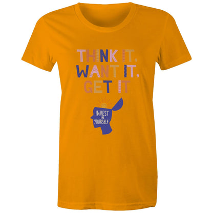 INVEST IN YOURSELF - AS Colour - Women's Maple Tee - Downscale & Healthcare from Anywhere Online Shop