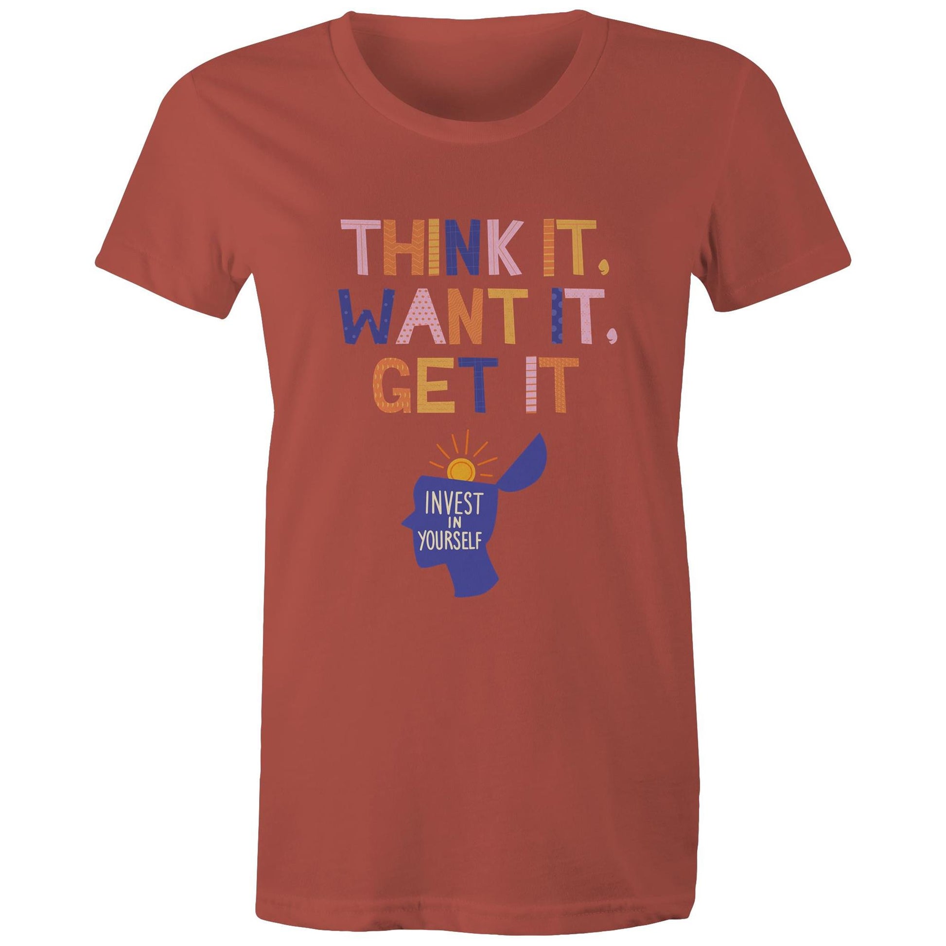 INVEST IN YOURSELF - AS Colour - Women's Maple Tee - Downscale & Healthcare from Anywhere Online Shop