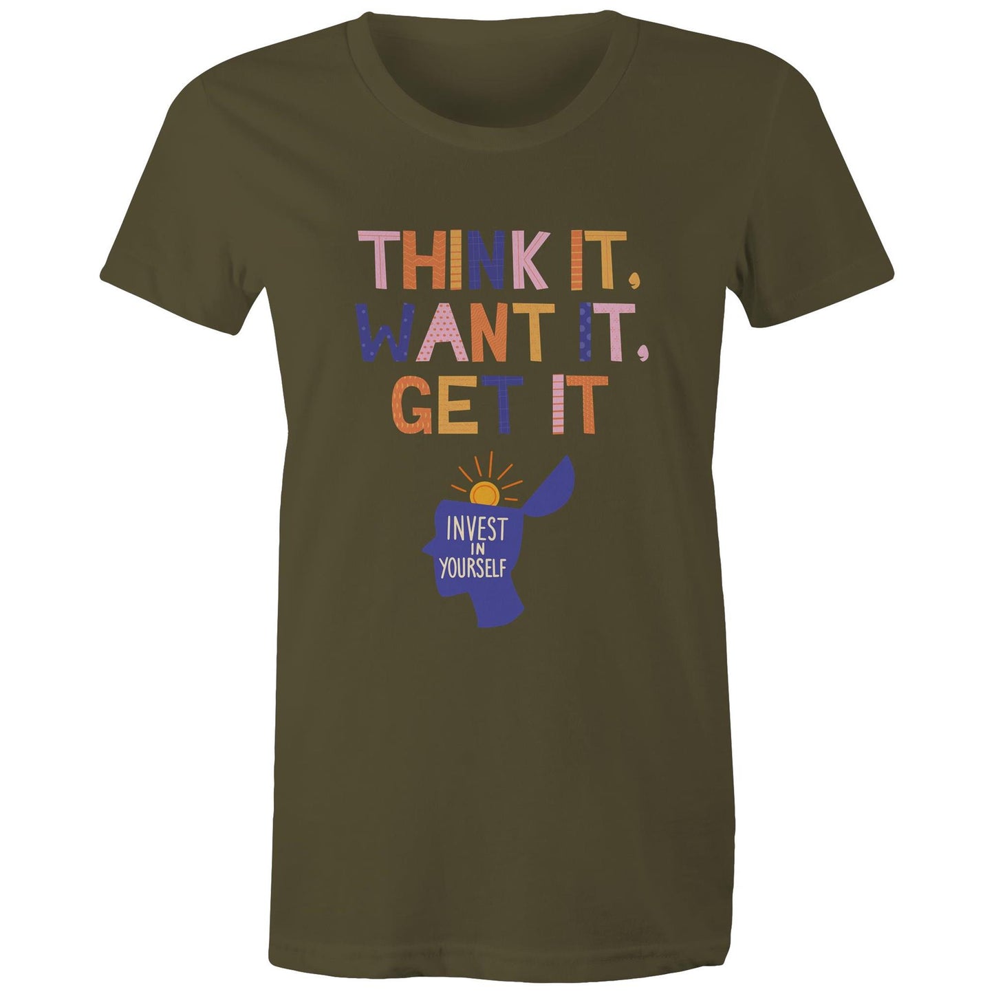 INVEST IN YOURSELF - AS Colour - Women's Maple Tee - Downscale & Healthcare from Anywhere Online Shop