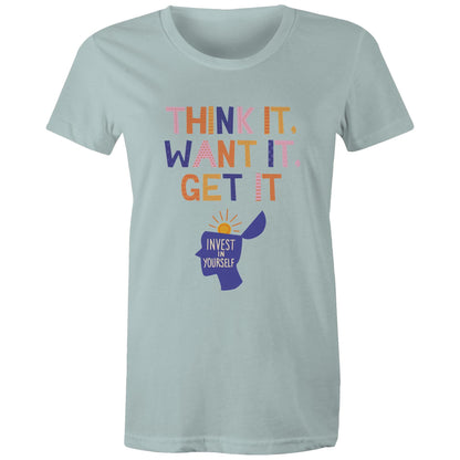INVEST IN YOURSELF - AS Colour - Women's Maple Tee - Downscale & Healthcare from Anywhere Online Shop