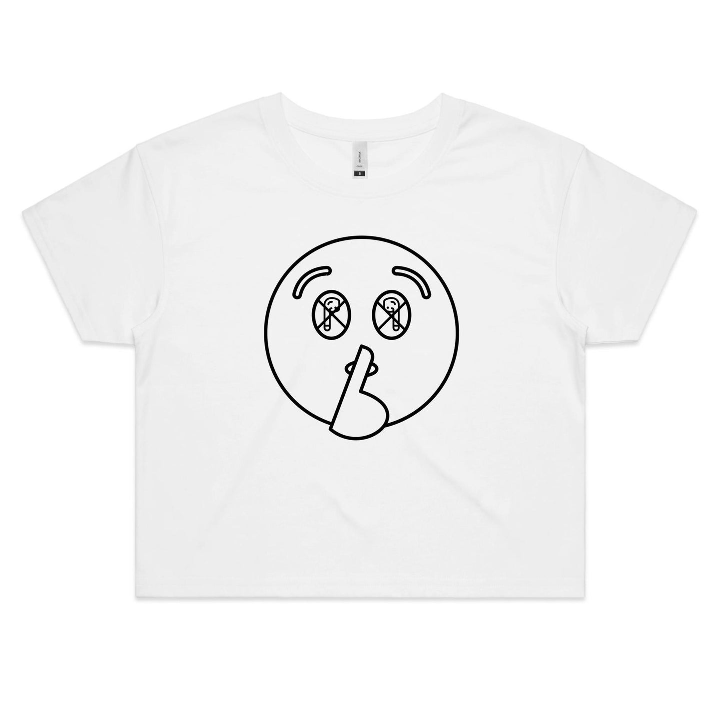 Shh - AS Colour - Women's Crop Tee - Downscale & Healthcare from Anywhere Online Shop
