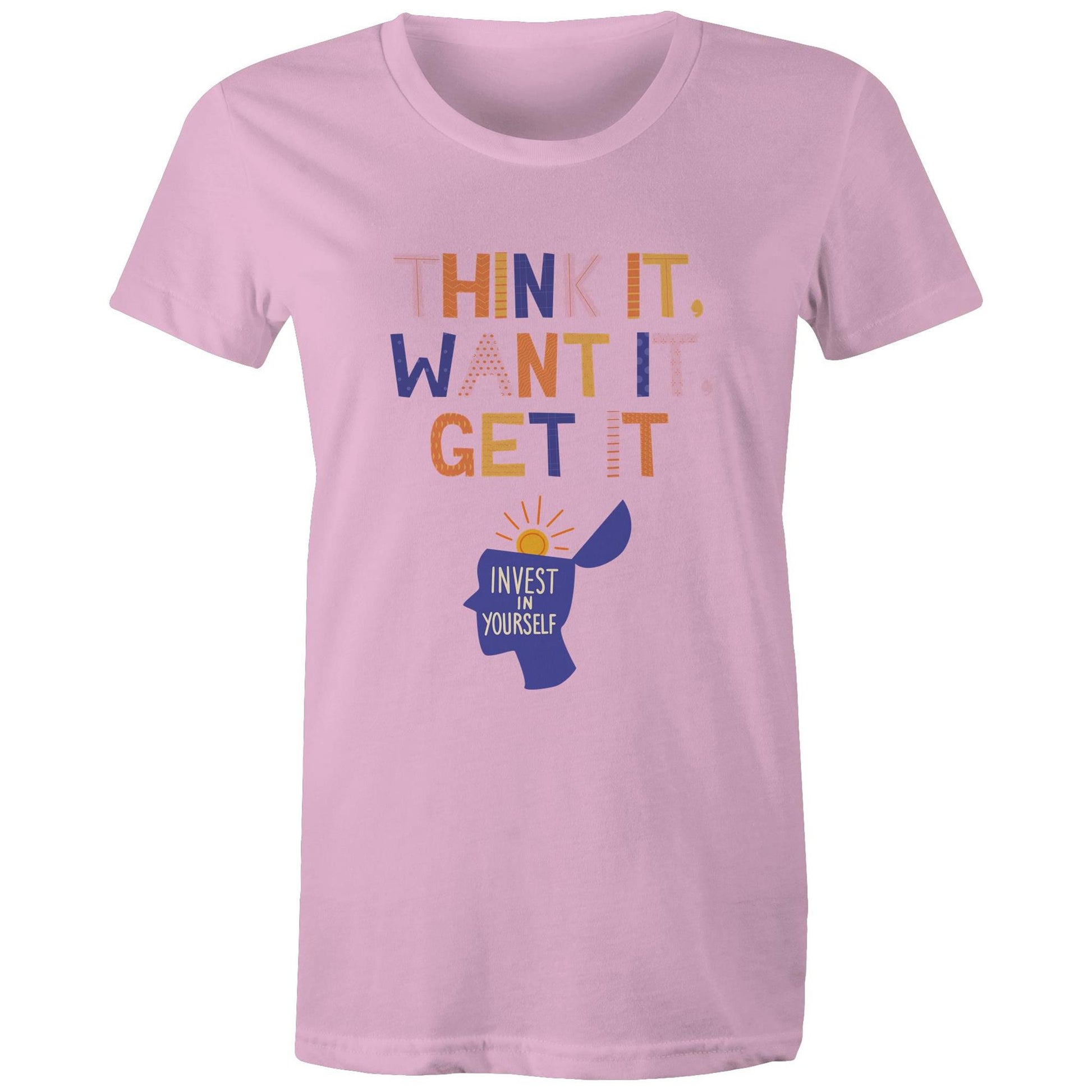INVEST IN YOURSELF - AS Colour - Women's Maple Tee - Downscale & Healthcare from Anywhere Online Shop