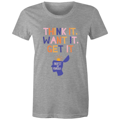 INVEST IN YOURSELF - AS Colour - Women's Maple Tee - Downscale & Healthcare from Anywhere Online Shop