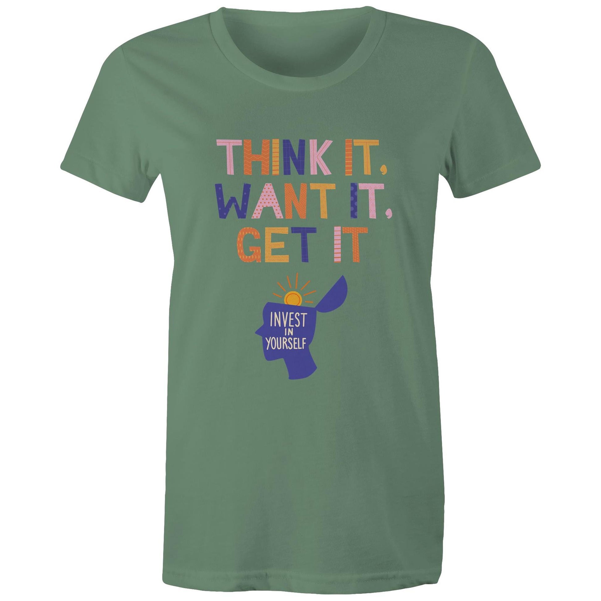INVEST IN YOURSELF - AS Colour - Women's Maple Tee - Downscale & Healthcare from Anywhere Online Shop