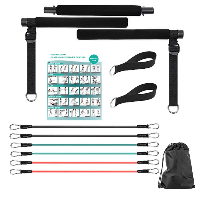 NNEOBA Resistance Band Pilates Stick Home Fitness Kit-0