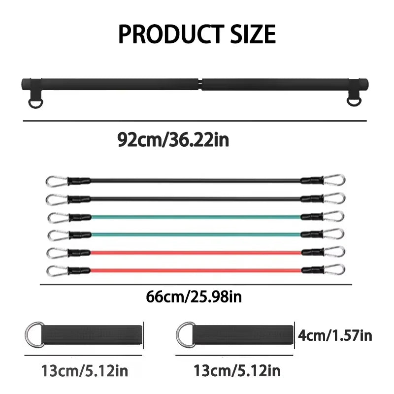 NNEOBA Resistance Band Pilates Stick Home Fitness Kit-1