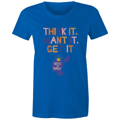 INVEST IN YOURSELF - AS Colour - Women's Maple Tee - Downscale & Healthcare from Anywhere Online Shop