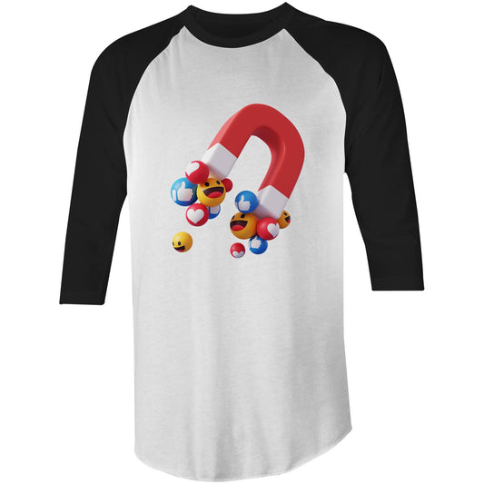 LOVE MAGNET - AS Colour Raglan - 3/4 Sleeve T-Shirt