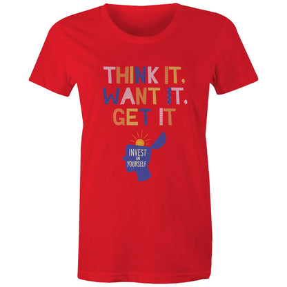 INVEST IN YOURSELF - AS Colour - Women's Maple Tee - Downscale & Healthcare from Anywhere Online Shop