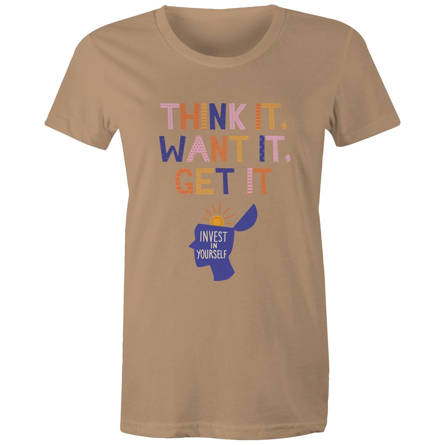 INVEST IN YOURSELF - AS Colour - Women's Maple Tee - Downscale & Healthcare from Anywhere Online Shop