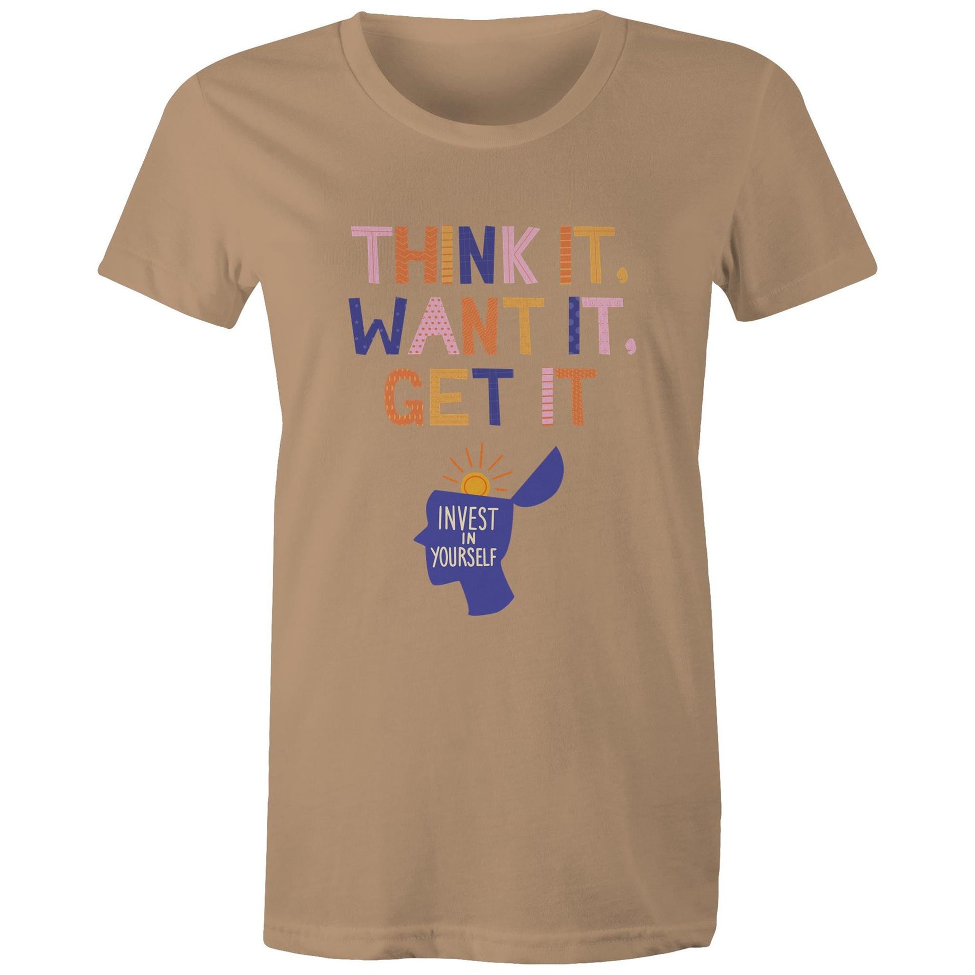INVEST IN YOURSELF - AS Colour - Women's Maple Tee - Downscale & Healthcare from Anywhere Online Shop