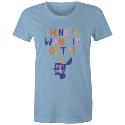 INVEST IN YOURSELF - AS Colour - Women's Maple Tee - Downscale & Healthcare from Anywhere Online Shop