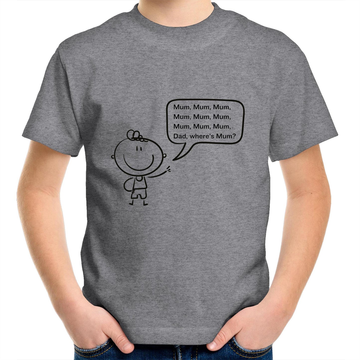 "Where's Mum?" Toddler Tee - AS Colour Kids Youth T-Shirt - Downscale & Healthcare from Anywhere Online Shop
