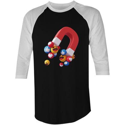 LOVE MAGNET - AS Colour Raglan - 3/4 Sleeve T-Shirt