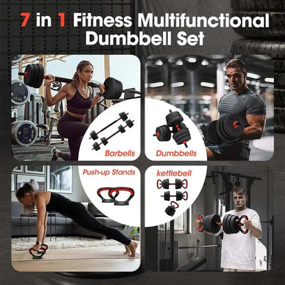 NNETM 7-in-1 Adjustable Dumbbell and Barbell Weight Set-2